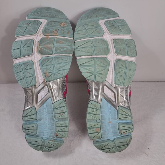 Womens Asics GT 1000 Running Shoes Sneakers T4K8N Sz 9.5 Pink Silver Gray Blue - Picture 11 of 12